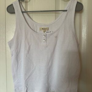 Madewell White Button-Detail Tank Top